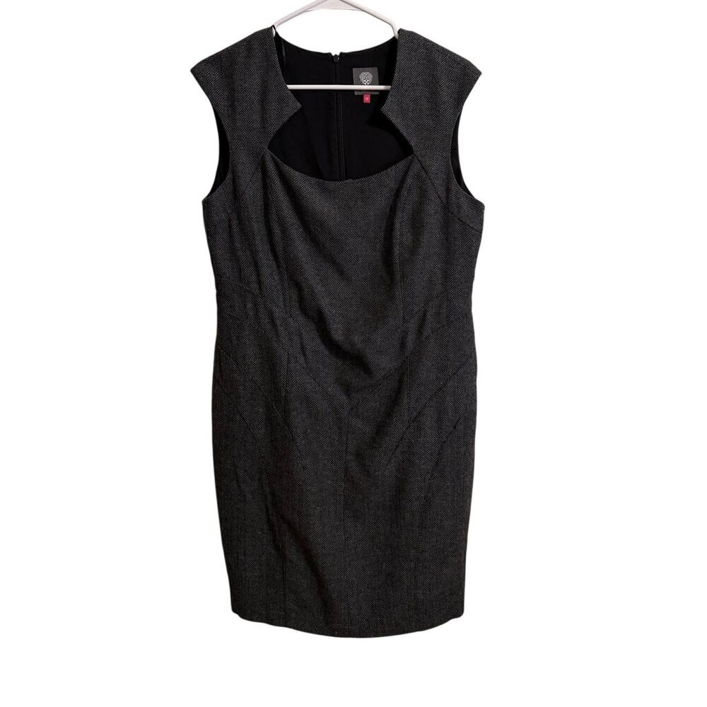 Vince Camuto Wool Short Sleeve Grey Business Dress